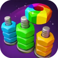 3D Color Nuts: Match Bolt Sort