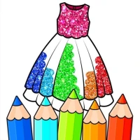 Glitter Dress Coloring Book
